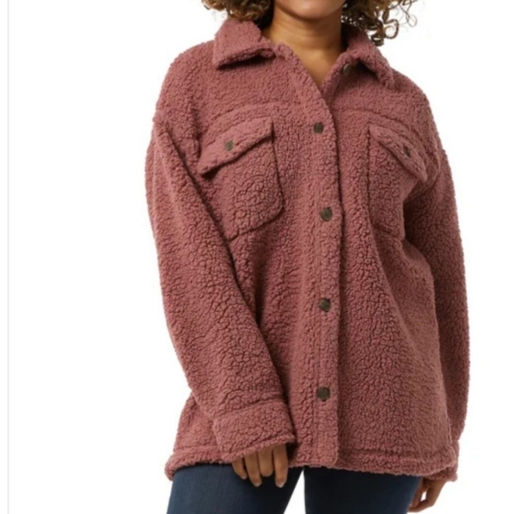 32 Degrees Cozy Shirt Jacket Pink New with Tags